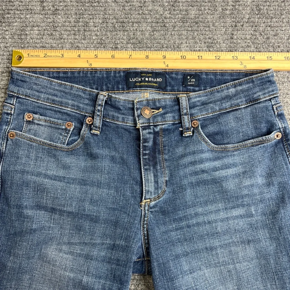 Lucky Brand Sweet Boot Ankle Jeans Womens 8 29 Medium Wash Stretch Bootcut Denim